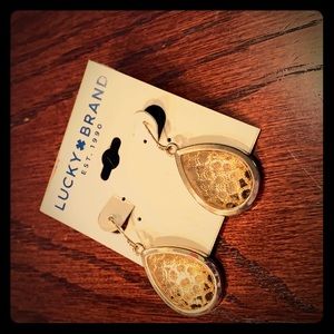 Lucky brand gold tone tear drop earrings